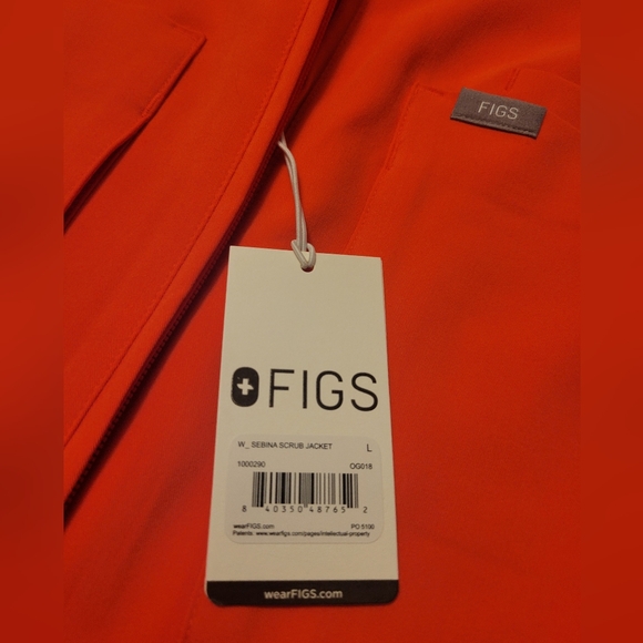 FIGS Fiery Coral Scrub Set With Matching Jacket Size L - Picture 3 of 7